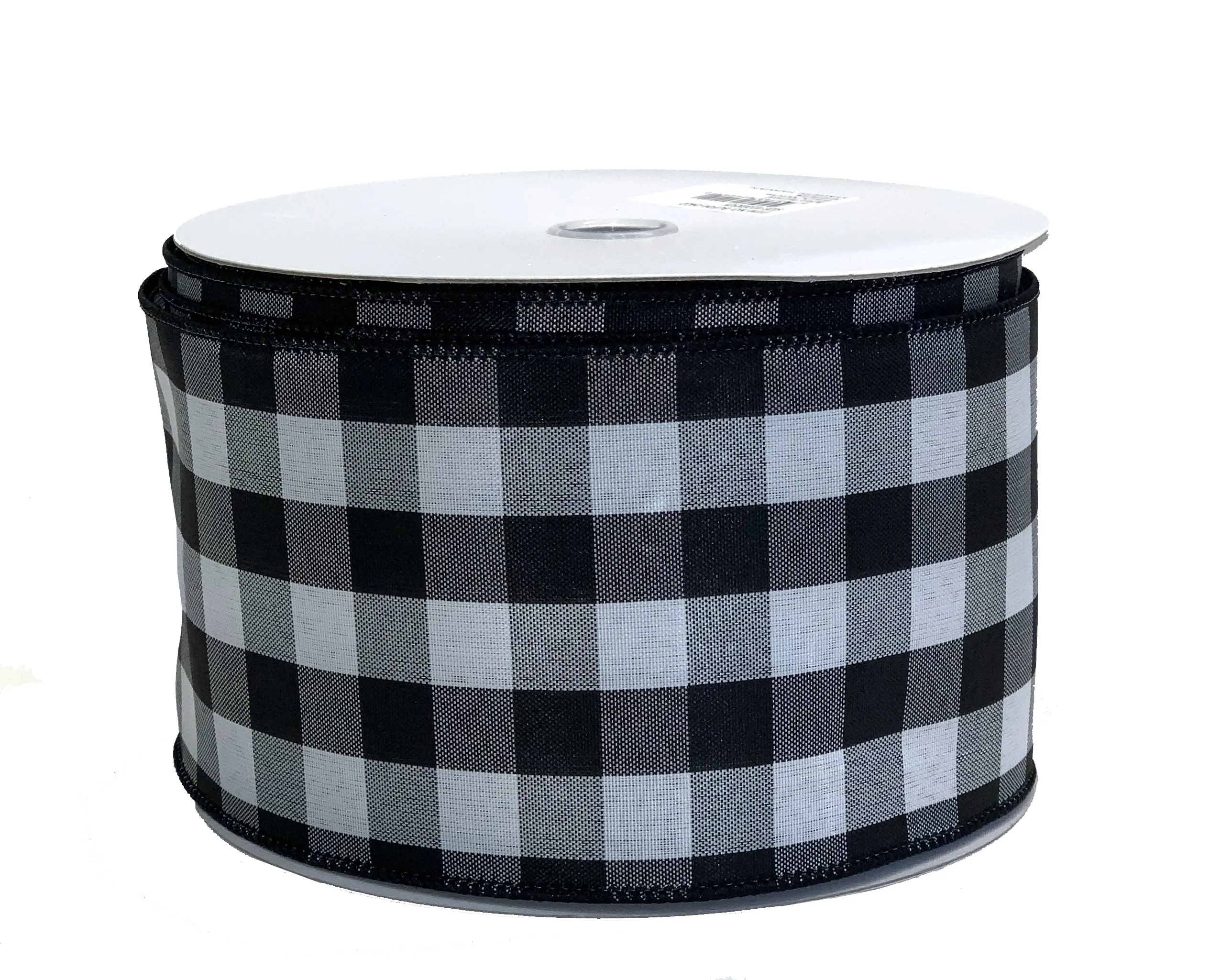 Buffalo Check Black White Ribbon - 4" x 50 Yards