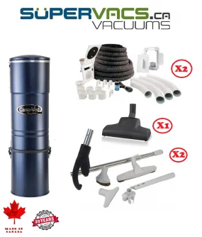 CanaVac ACAN790 with 2 X HideAHose Kits Includes Install Kit and Attachments