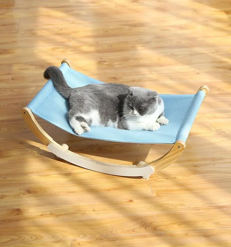 Cat Rocking Chair Pet Hammock Portable Elevated Bed for Cat Small Dogs