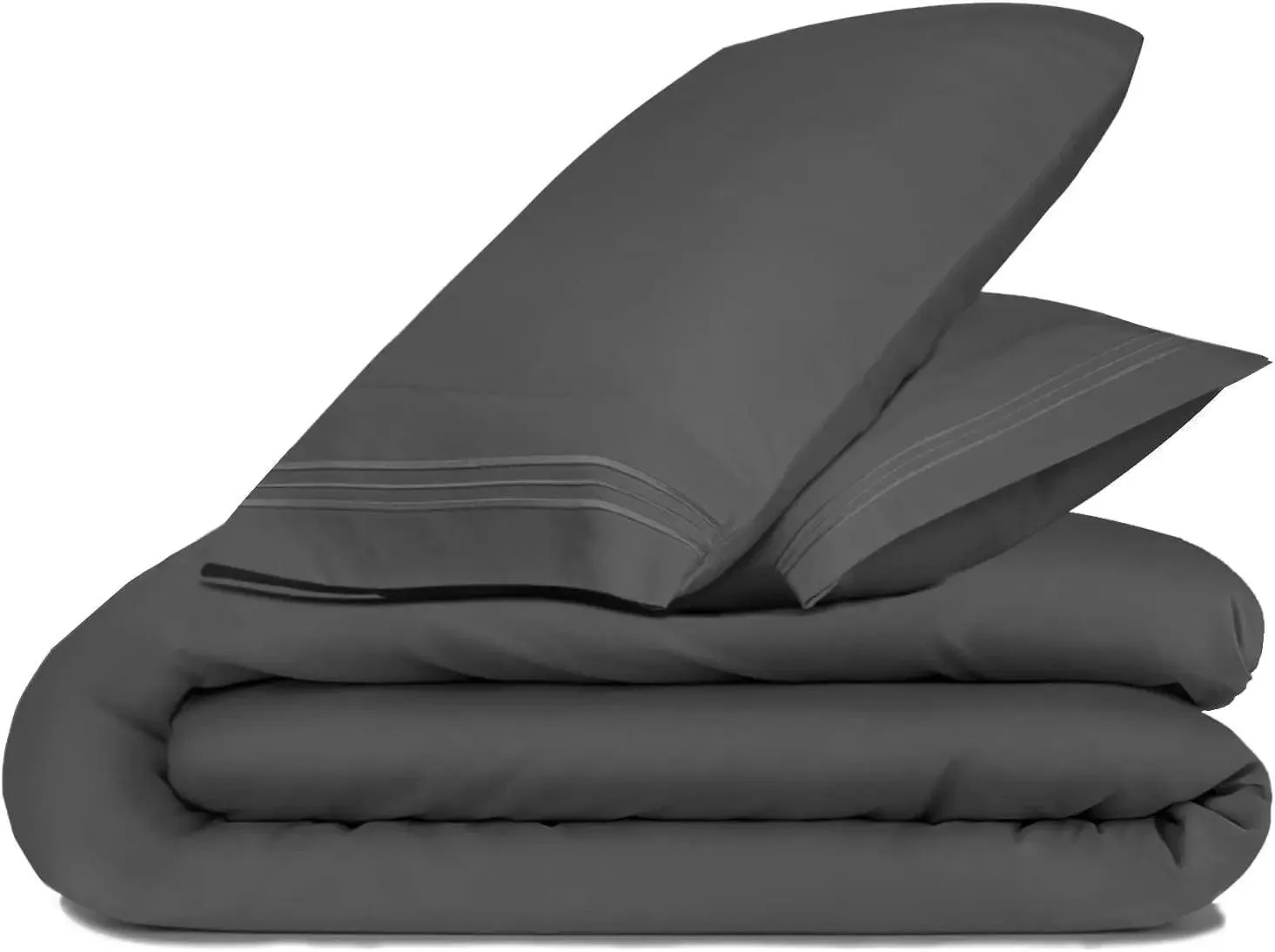 CGK Plain Duvet Cover Set-Charcoal