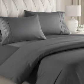 CGK Plain Duvet Cover Set-Charcoal