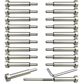 Challcrea Metal Turnbuckles, Wire Rope Fittings of Metal, Cable Railing Kit/Hardware for Wood & Metal Post for Stair Deck Railing System Fits 1/8 Stainless Steel Cable, 20 Pcs, Invisible