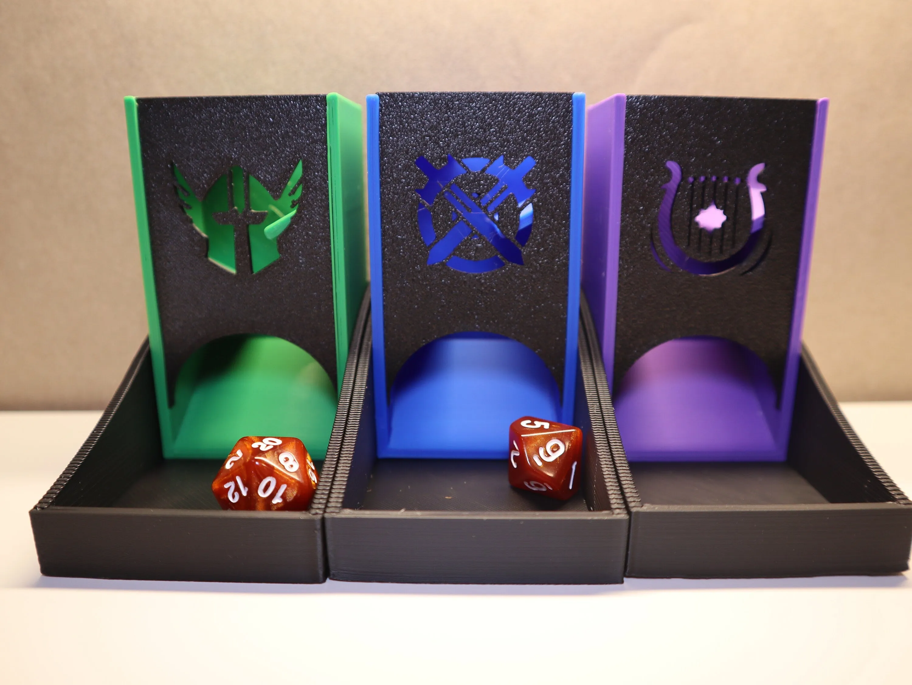 Class Specific Faceplate ONLY for Compact or Tiny Dice Tower | Customizable Faceplate | 12 Classes in DnD and Pathfinder Fantasy Dice Games