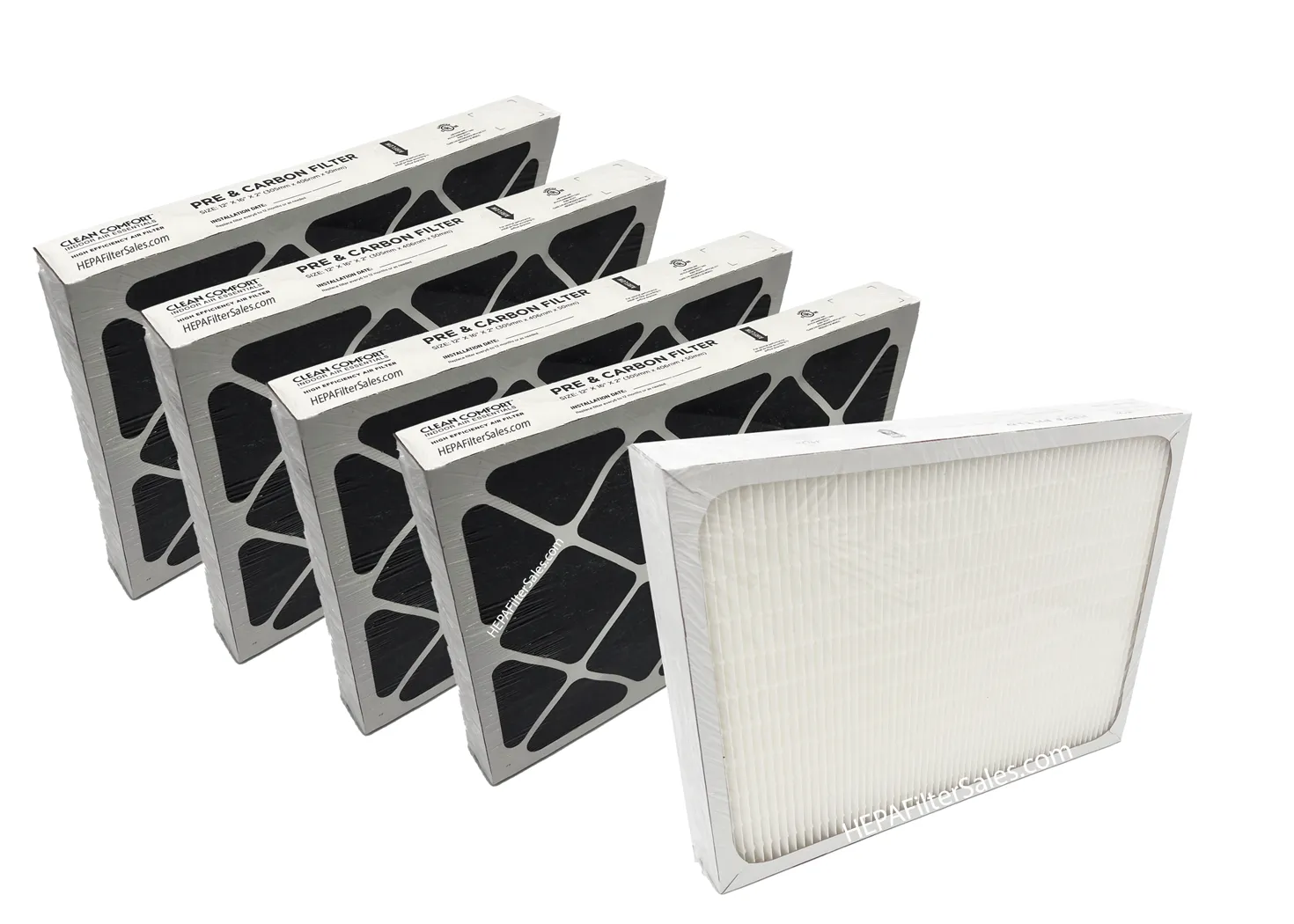 Clean Comfort & Goodman HEPA Home Air Cleaner Replacement Filter Bundle