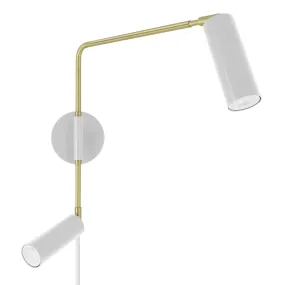 Color Reader Double Swing Arm Plug-in Sconce