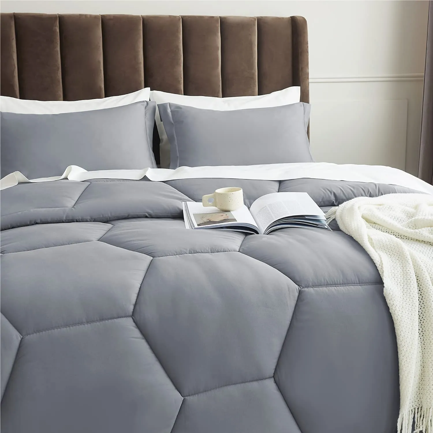 Comforter Set 3 Pieces - Bedding Set Washable for All Season