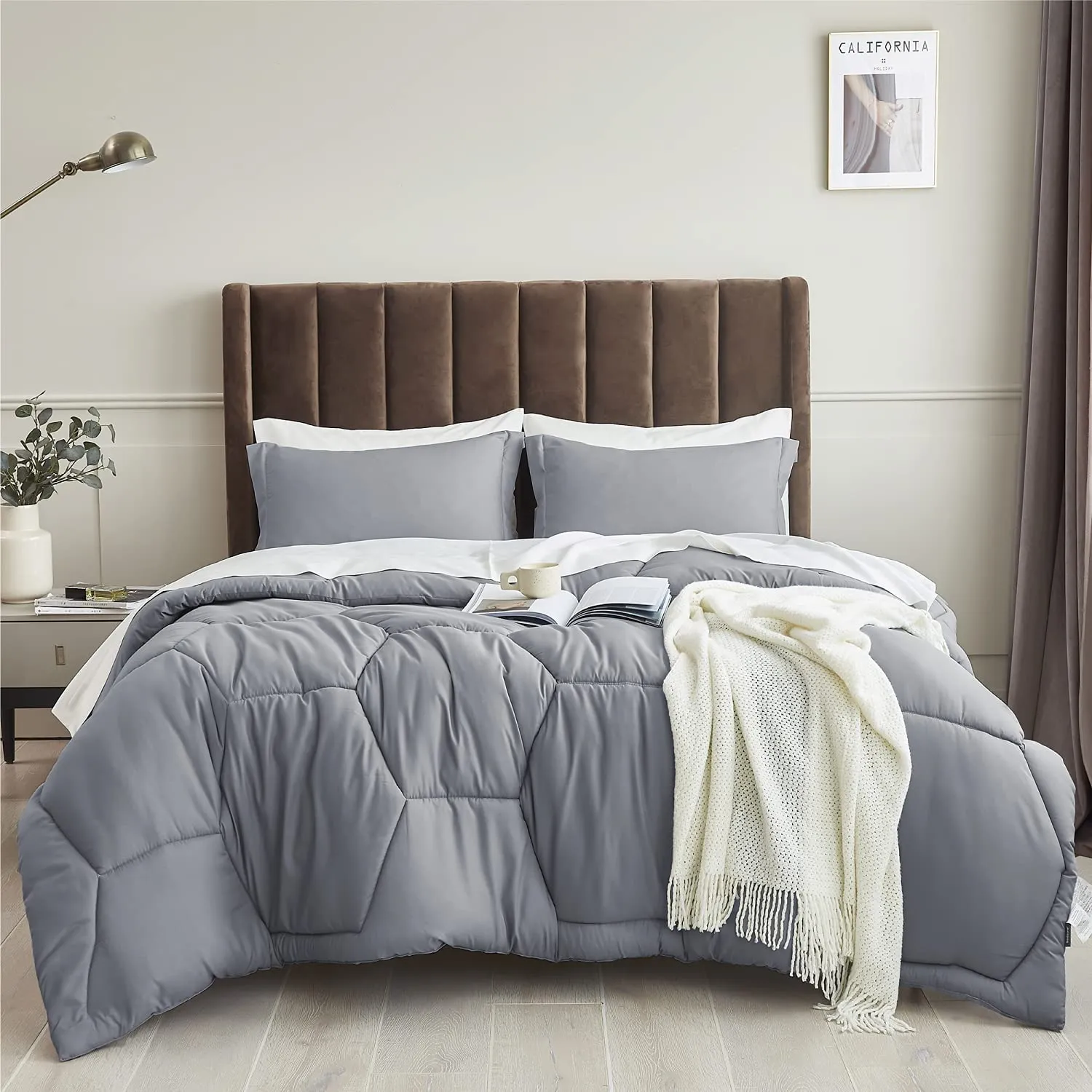 Comforter Set 3 Pieces - Bedding Set Washable for All Season