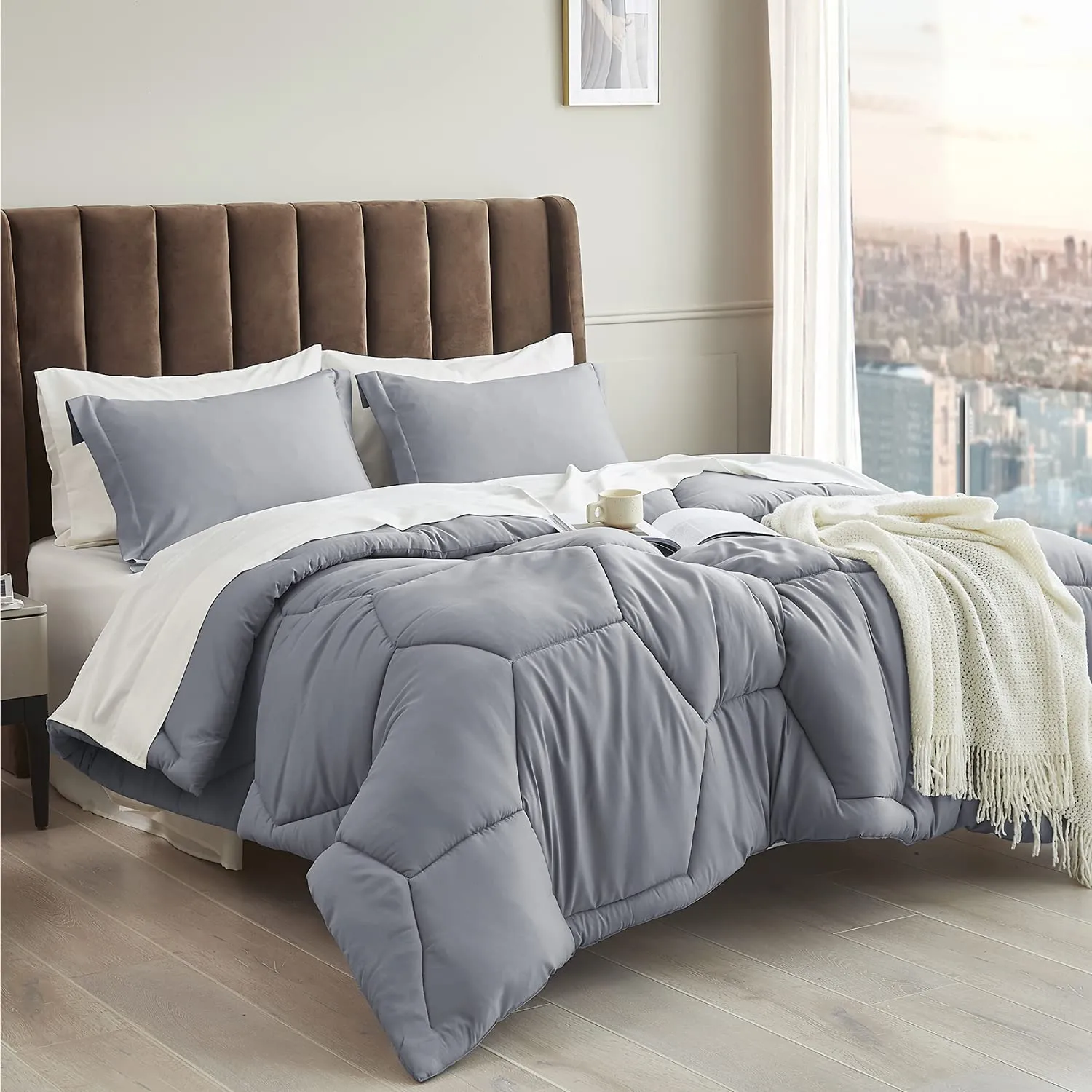 Comforter Set 3 Pieces - Bedding Set Washable for All Season