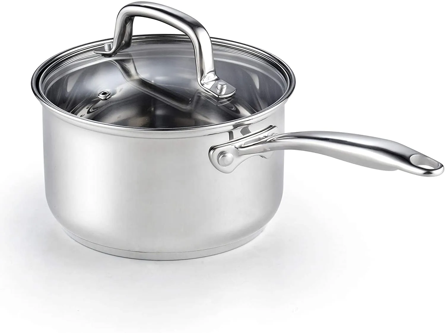 Cook N Home 2608 Lid 3-Quart Stainless Steel Saucepan, Silver