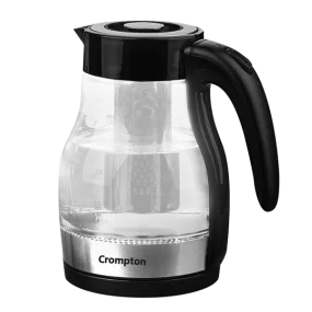 Crompton Deluxehot Glass Electric Kettle with Removable Infuser | 1.7 Litres