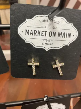 Cross stud earrings