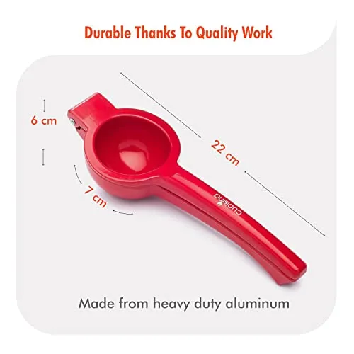 Cucisina Lemon Squeezer / Lime Juicer / Citrus Press - Commercial Grade Aluminum (Red