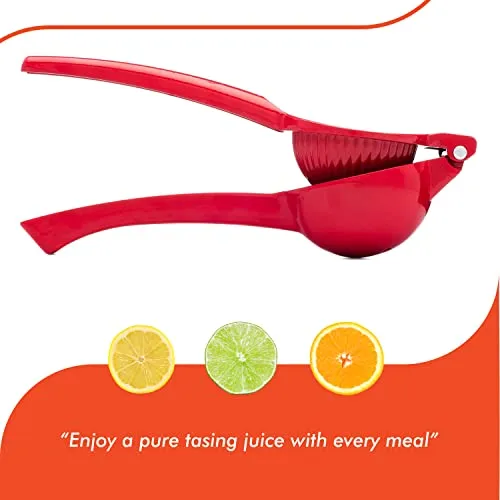 Cucisina Lemon Squeezer / Lime Juicer / Citrus Press - Commercial Grade Aluminum (Red