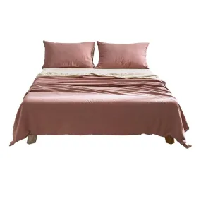 Deluxe Sheet Set Cotton Sheets Queen Vanilla Rhubarb