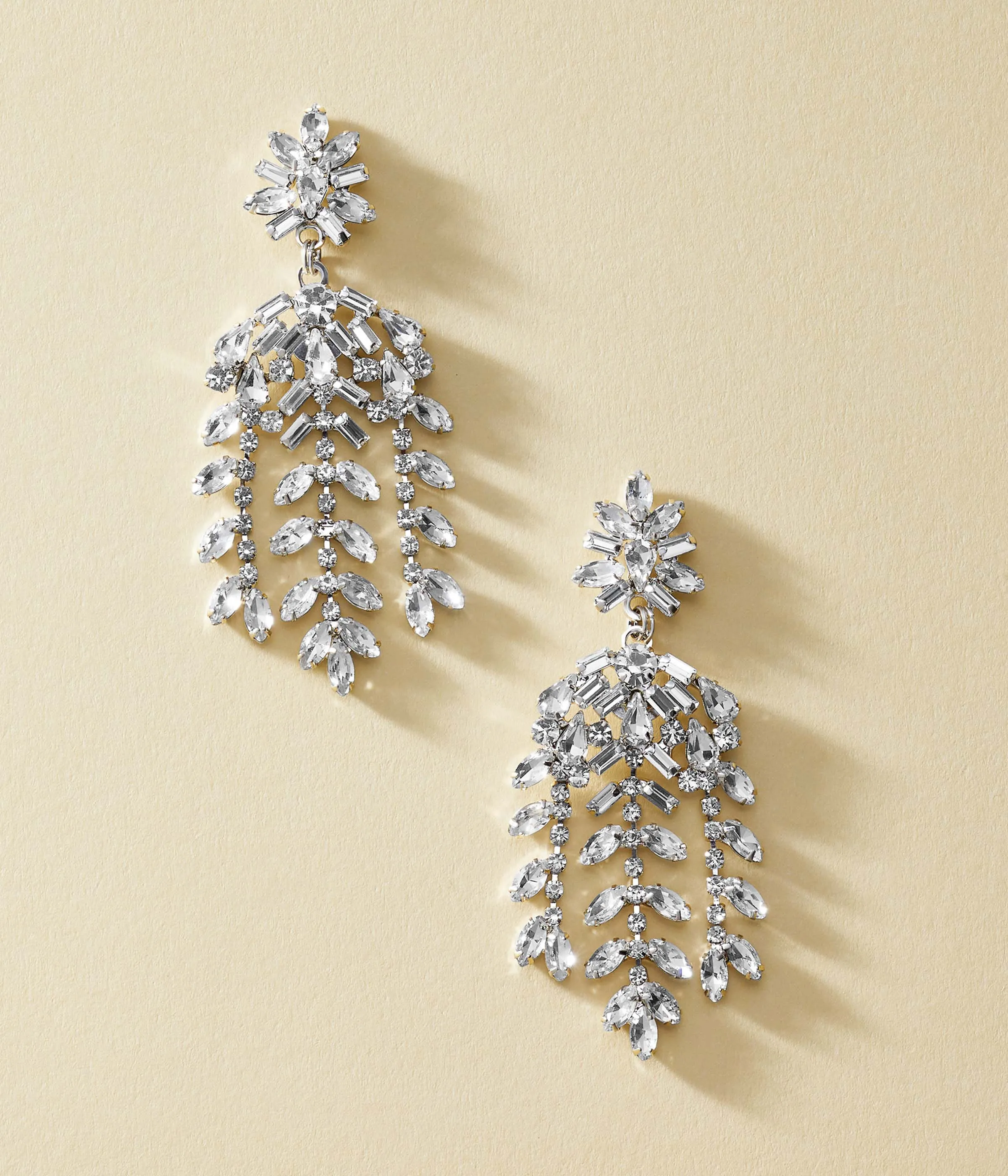 Elena Statement Earrings in Crystal