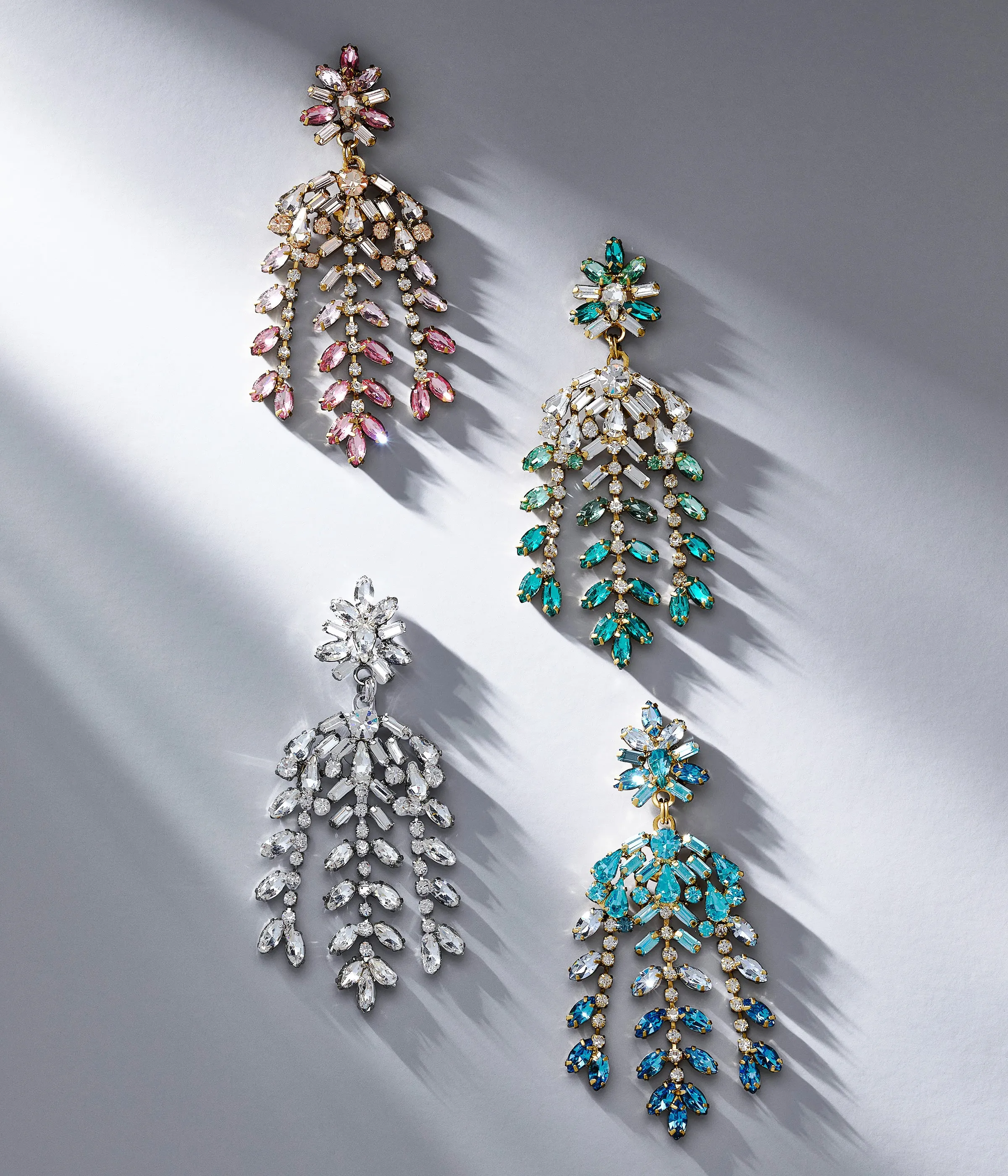 Elena Statement Earrings in Crystal