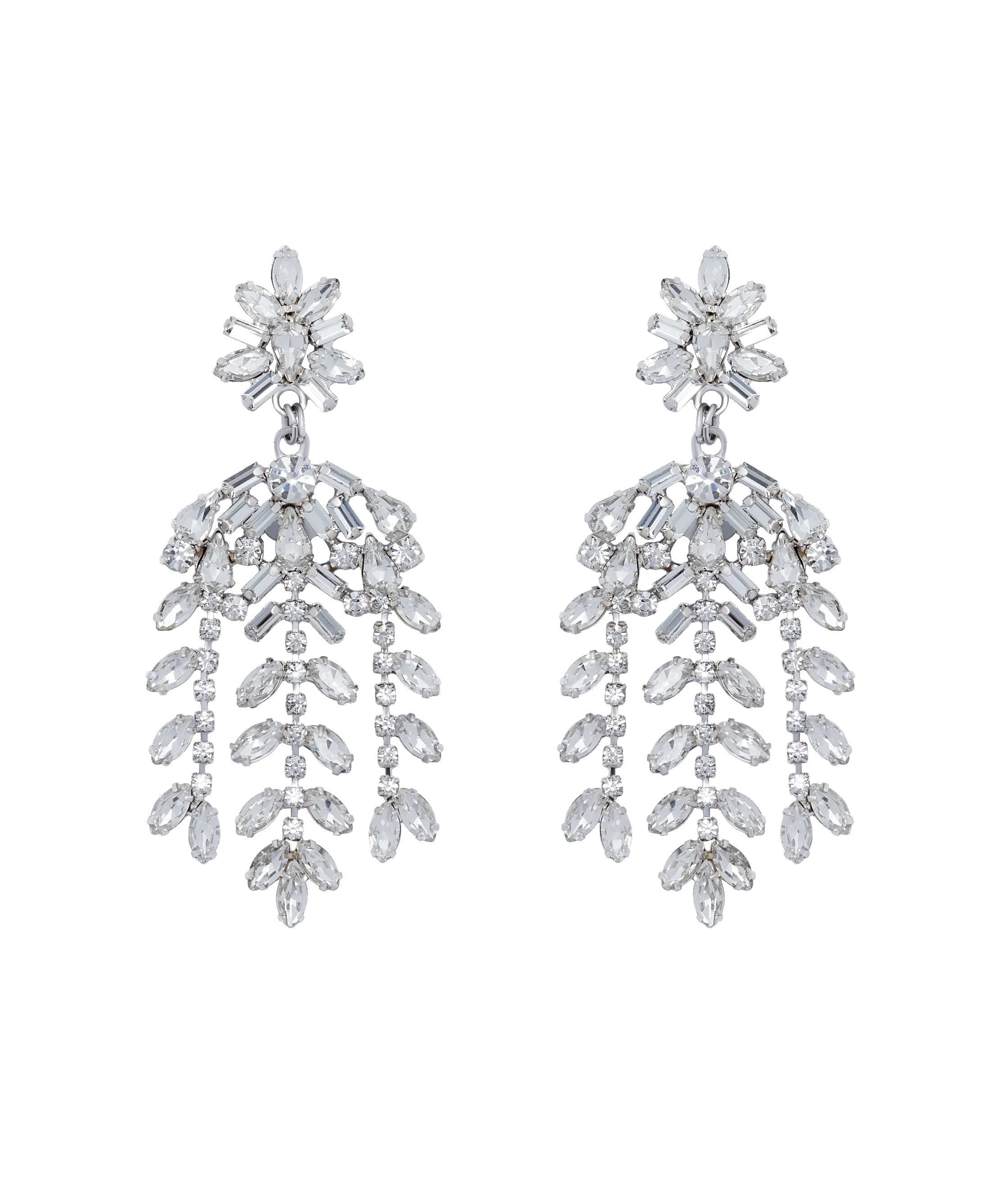 Elena Statement Earrings in Crystal