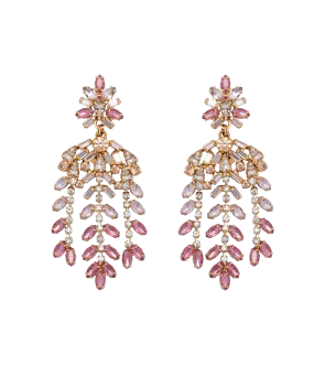 Elena Statement Earrings in Pink