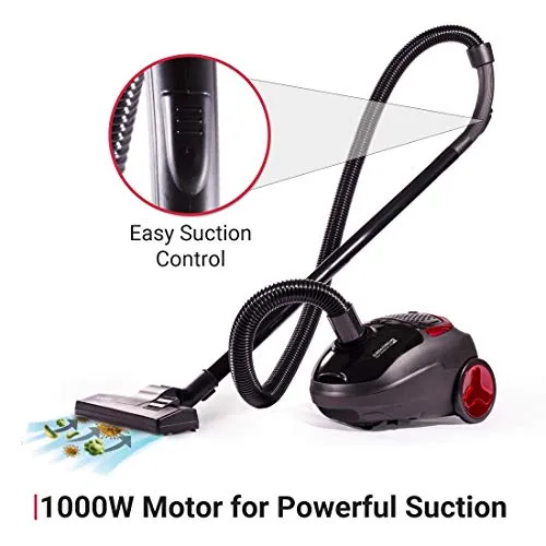 Eureka Forbes Trendy Zip 1000-Watt Vacuum Cleaner (Black/Red)