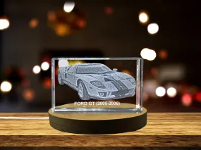 Exquisite 3D Engraved Crystal of the Legendary 2005-2006 Ford GT Supercar