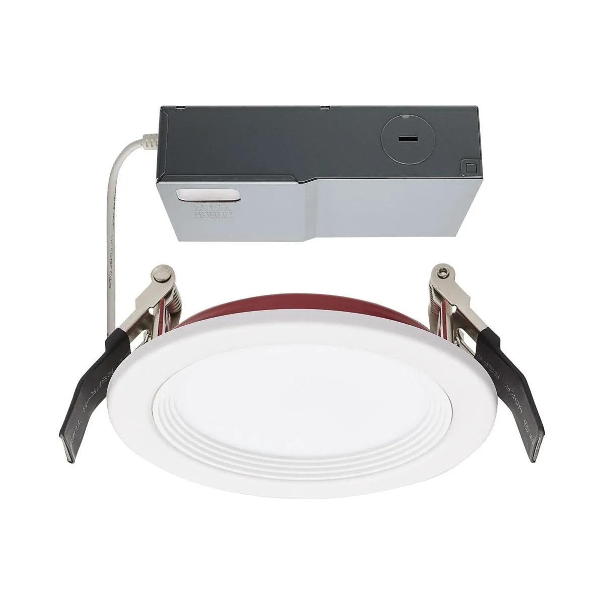 Fire Rated 4 Inch Canless LED Recessed Light, 800 Lumens, Selectable CCT, Baffle Trim