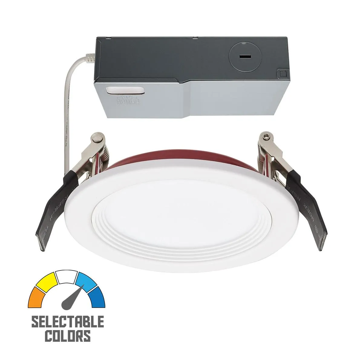 Fire Rated 4 Inch Canless LED Recessed Light, 800 Lumens, Selectable CCT, Baffle Trim