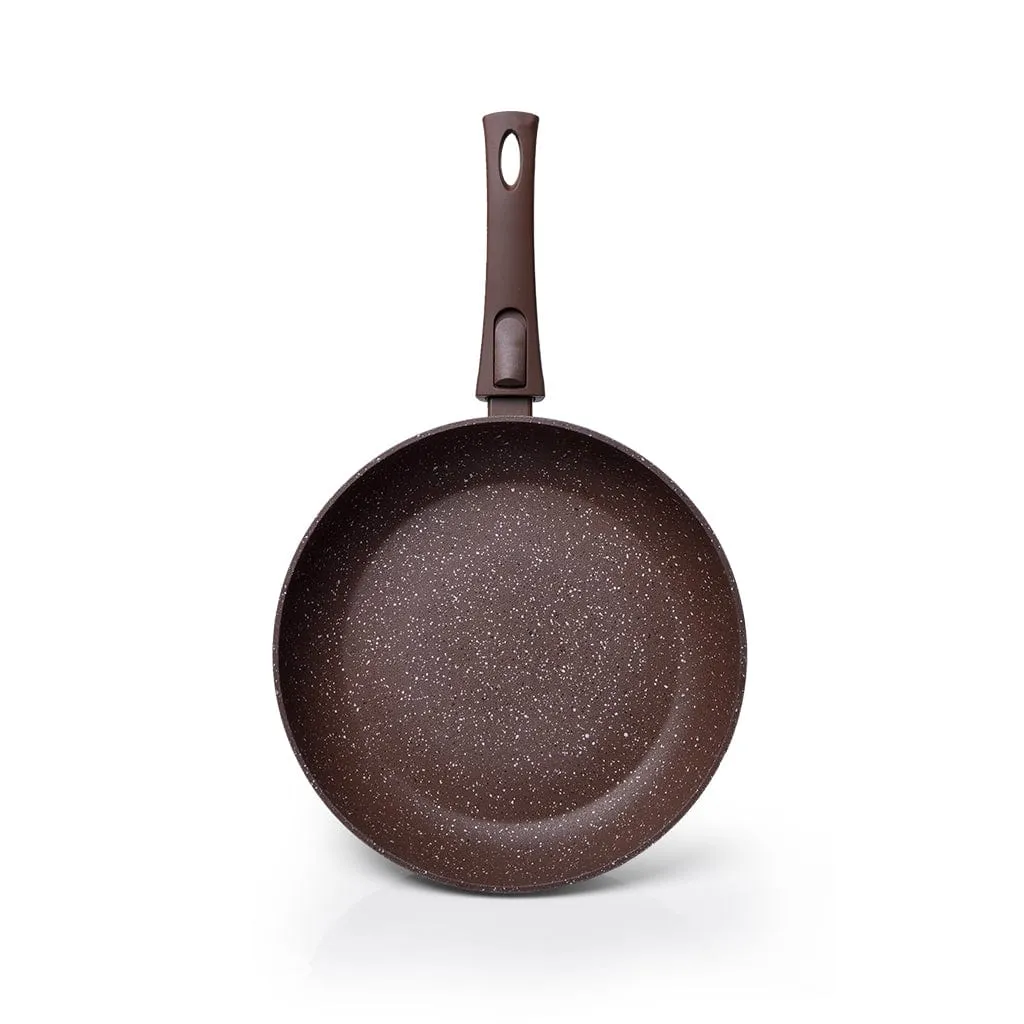 Fissman Frying Pan With Detachable Handle Smoky Stone Series 4 Layered Aluminum Coated Non Stick Brown/Silver 26x5.2cm