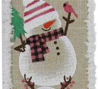 Fluffy Wired Edge Snowman Ribbon - 2 1/2" x 10 Yards