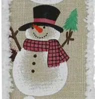 Fluffy Wired Edge Snowman Ribbon - 2 1/2" x 10 Yards