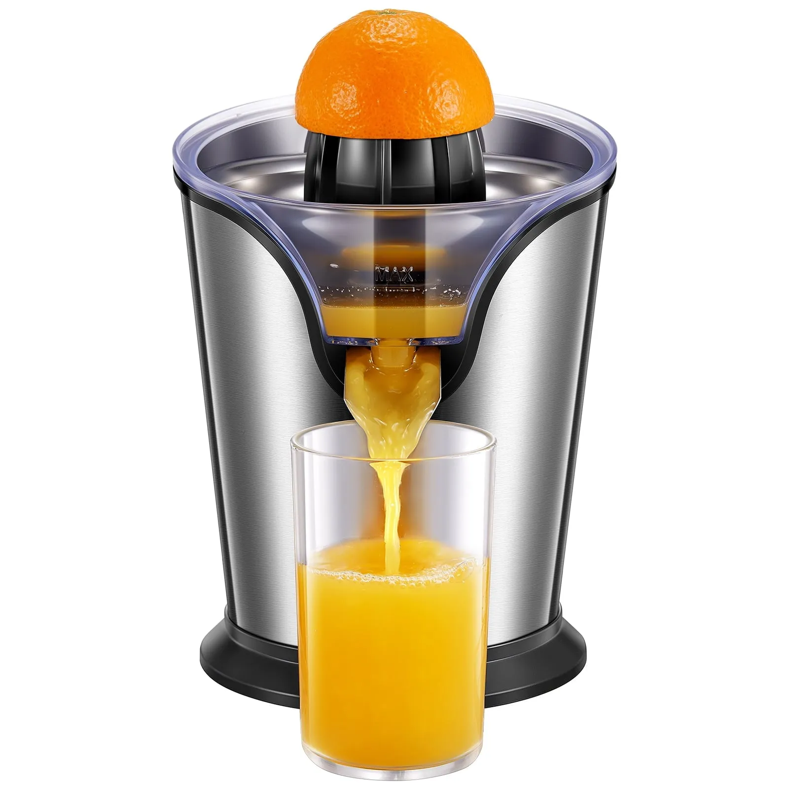 FOHERE GS-401 Electric Citrus Juicer for Orange, Lemon, Grapefruit, FOHERE Juicer with Stainless Steel Filter, Silver