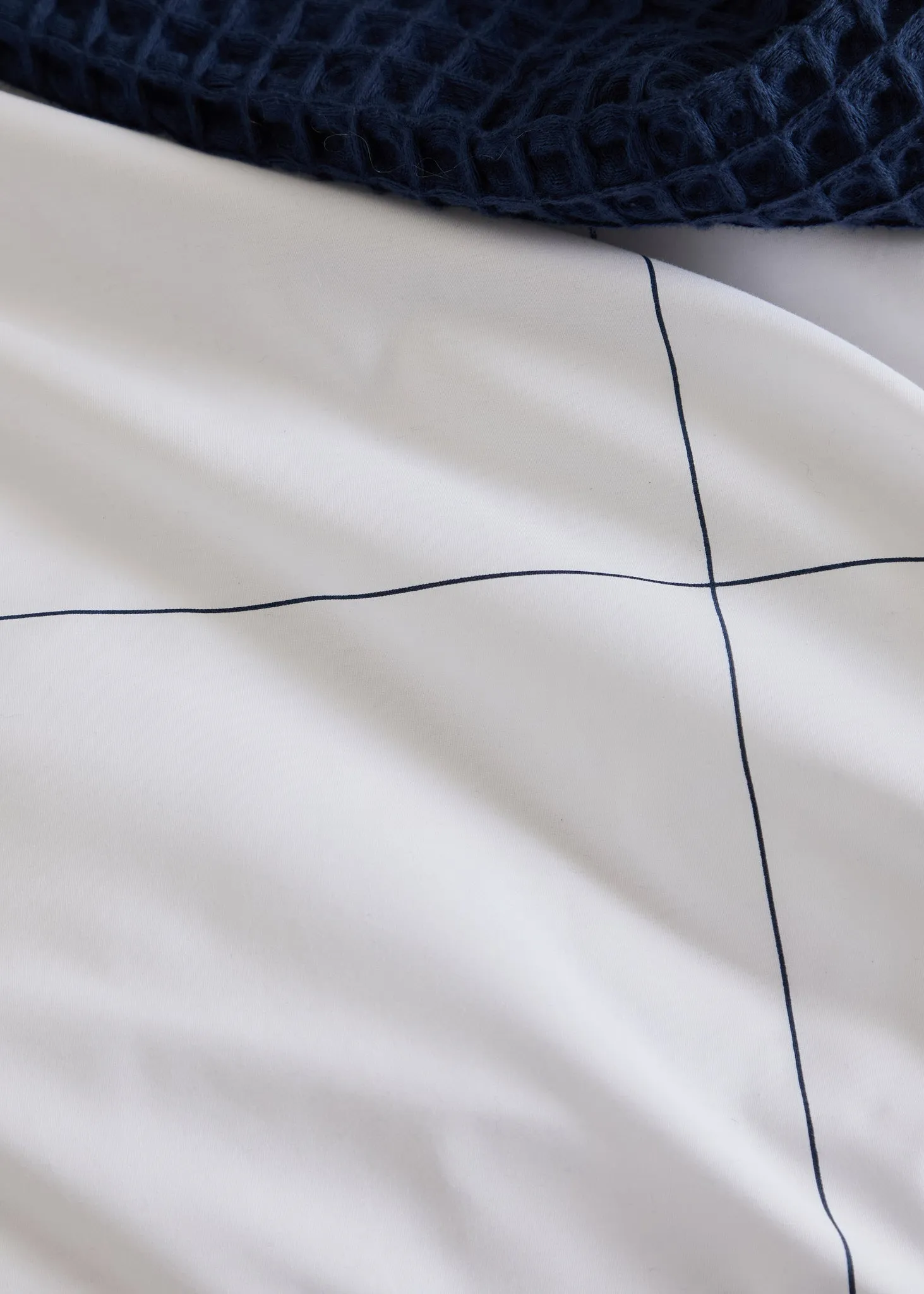 Foxford Navy Windowpane Oxford Square Pillowcase