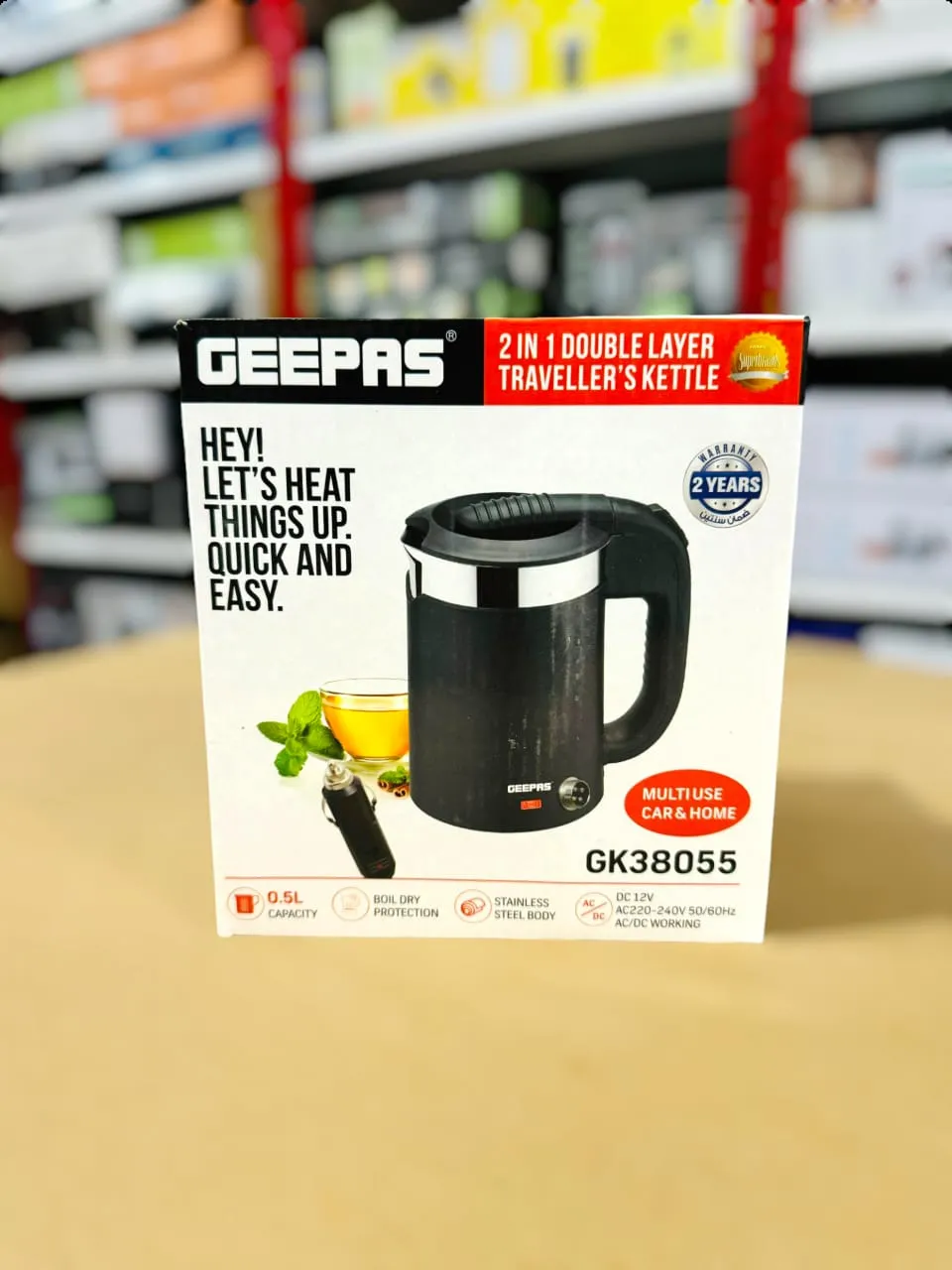 Geepas 2 in 1 Mini Travel Kettle GK38055