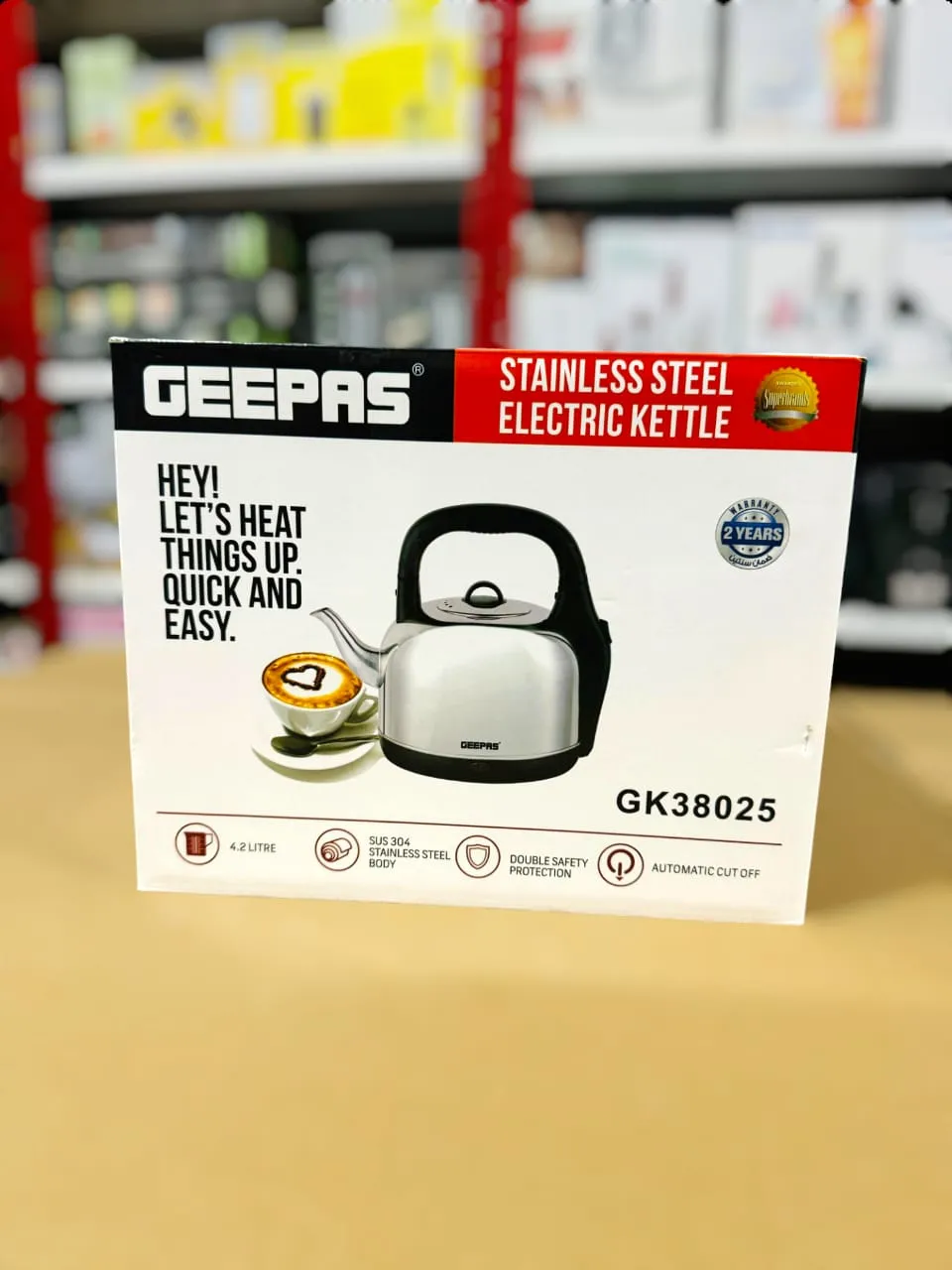 Geepas 4.2L Stainless Steel Electric Kettle GK38025