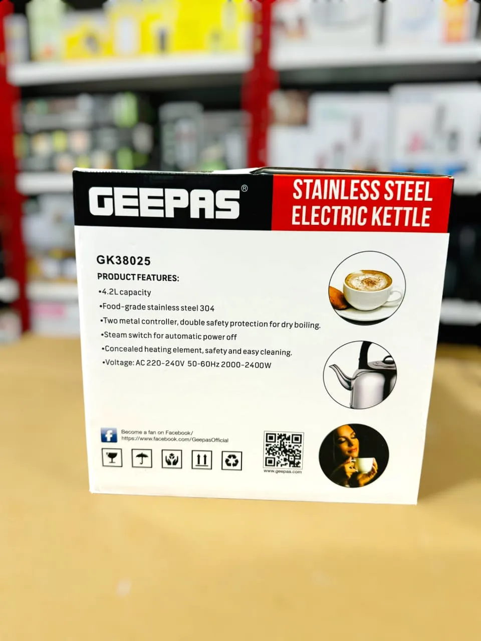 Geepas 4.2L Stainless Steel Electric Kettle GK38025