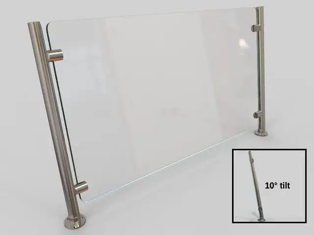 Glass Partition with 10-Degree Slant Posts