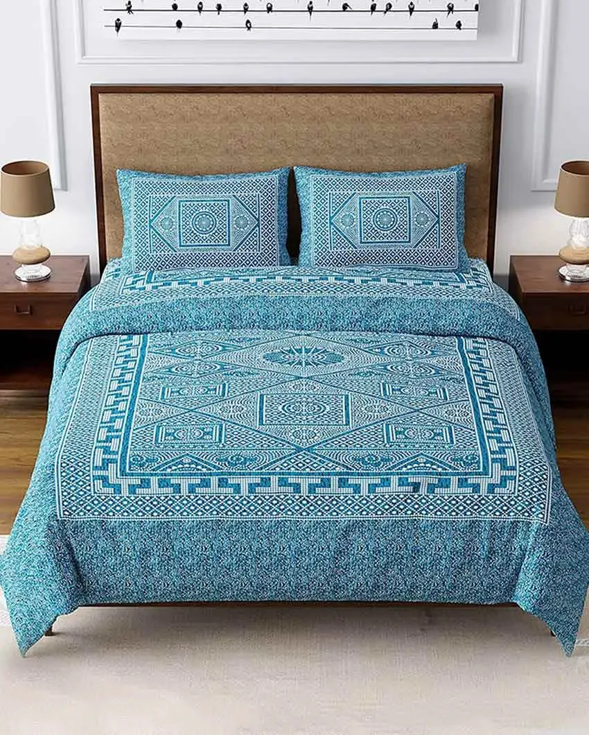 Glycine Sanganeri Cotton Flat Bedding Set | Double Size  | Multiple Colors  | 93 x 108 inches