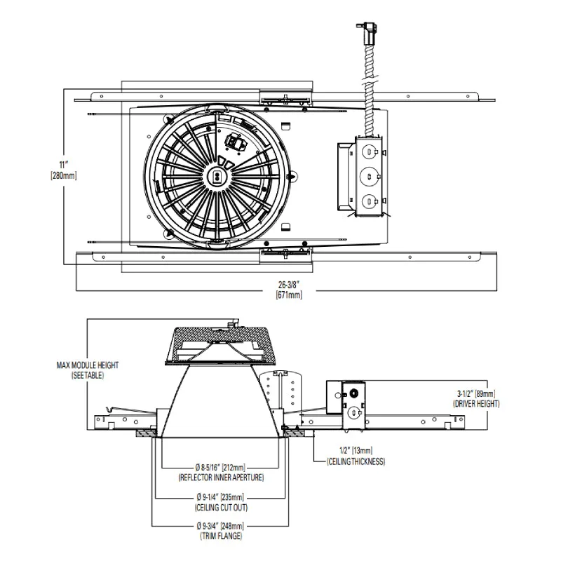 Halo HC810D010 HC8 8" New Construction Downlight Housing, 1000 Lumen