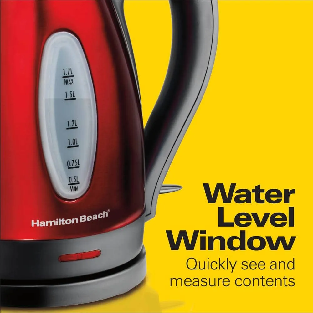 HAMILTON BEACH 40885 1.7L ELECTRIC KETTLE RED - HMTNBK20