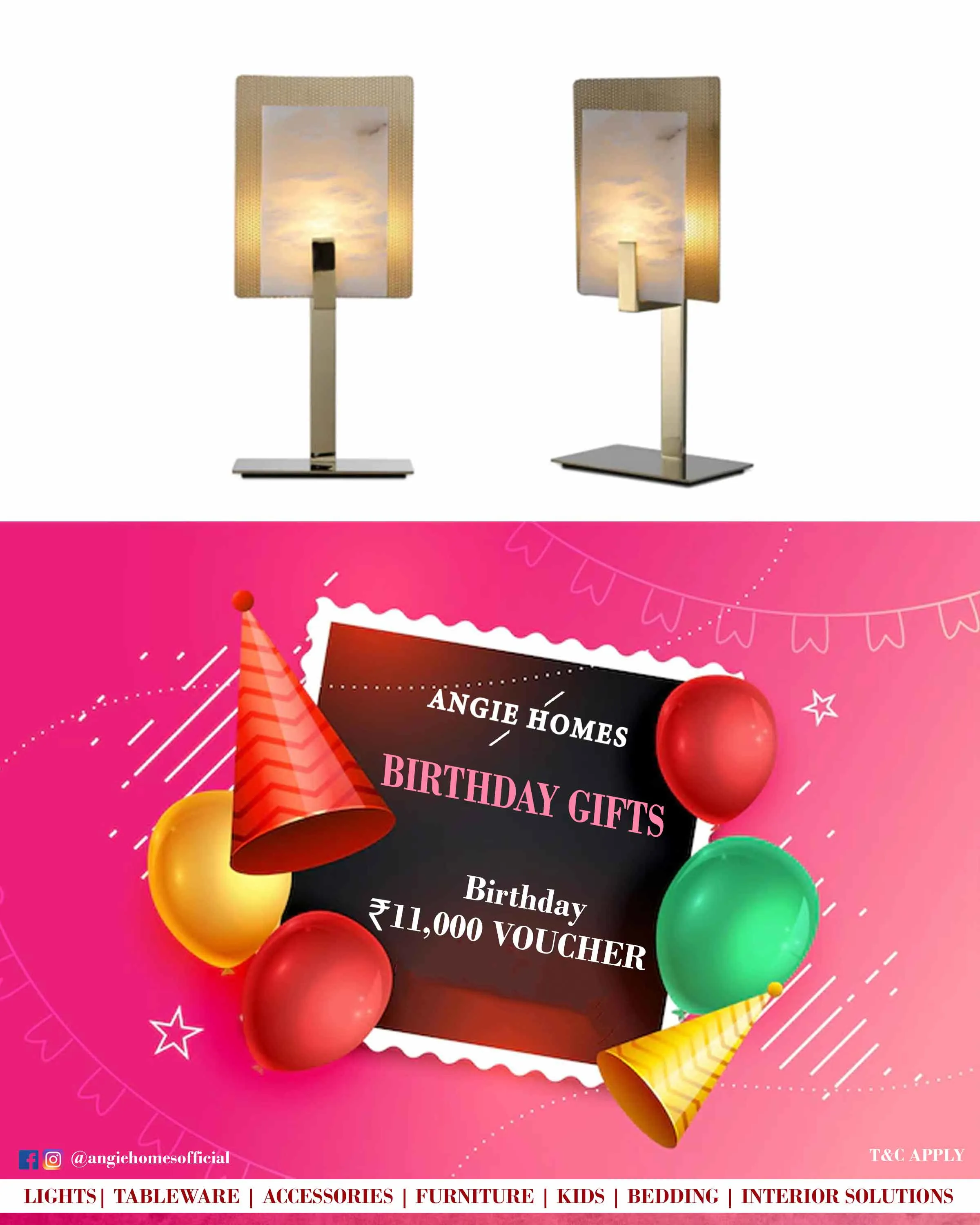 Happy Birthday Gift Voucher for Kids Table Lamp