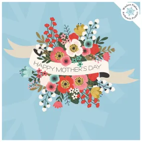 Happy Mother's Day Vintage Flowers Window Cling