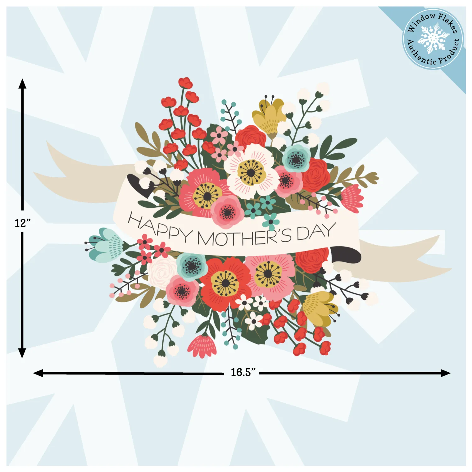 Happy Mother's Day Vintage Flowers Window Cling