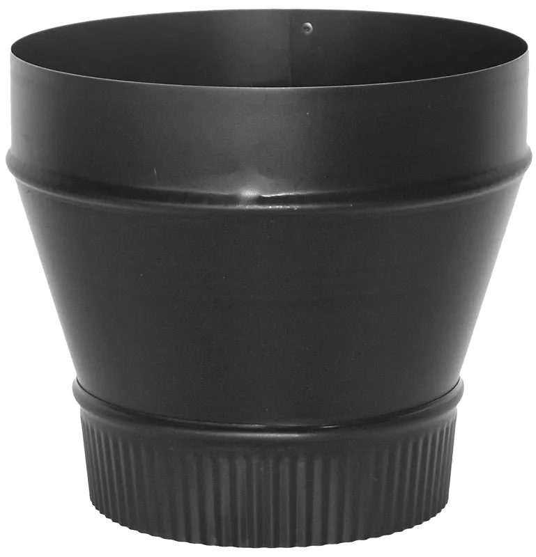 Imperial BM0075 Stove Pipe Reducer, 6 x 5 in, Crimp, 24 ga Thick Wall, Black, Matte :EA: QUANTITY: 1