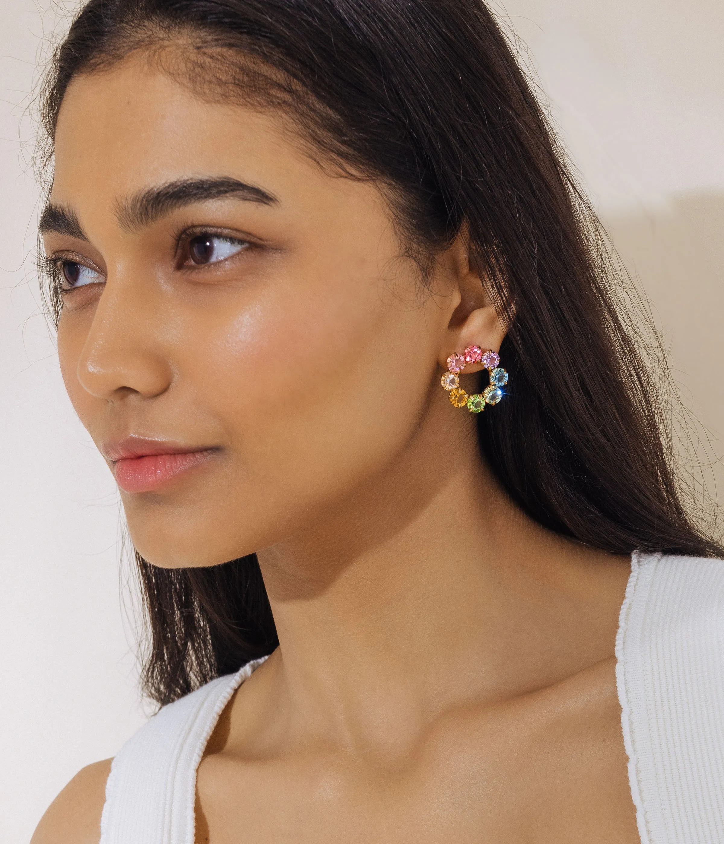 Kaleidoscope Rainbow Hoop Earrings