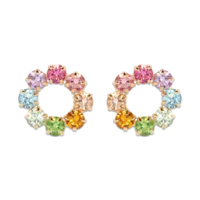 Kaleidoscope Rainbow Hoop Earrings