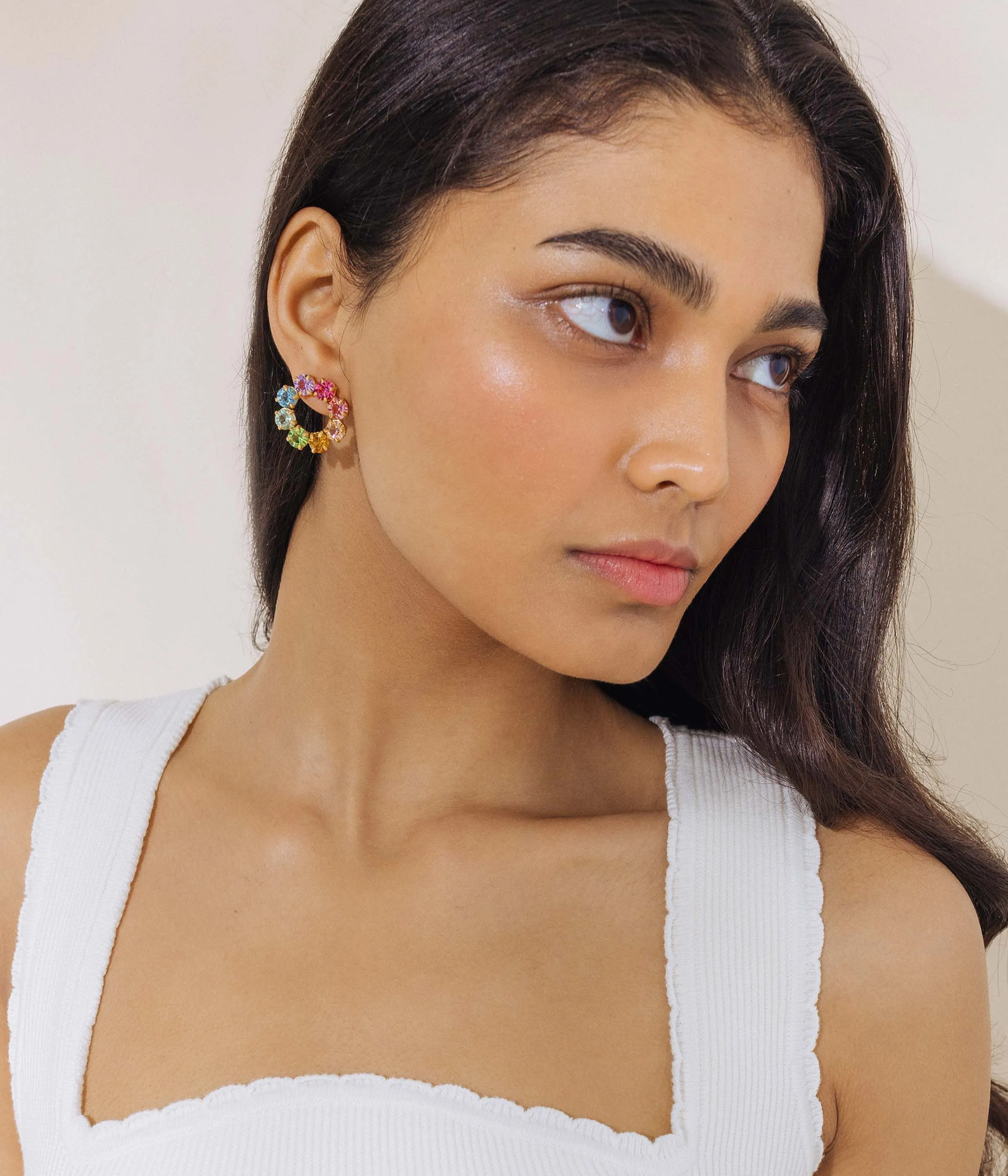 Kaleidoscope Rainbow Hoop Earrings