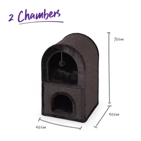 Kazoo 2 Chambers Cat Den Charcoal