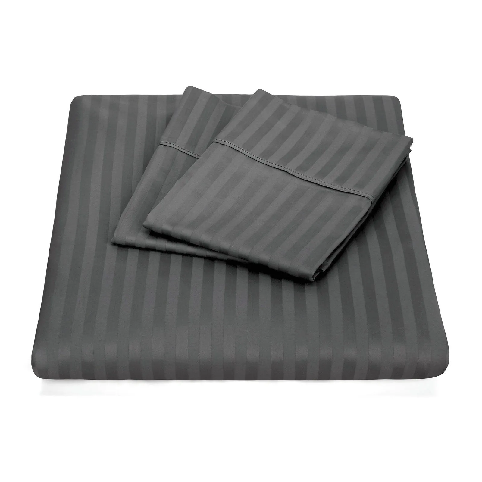 Kensington 1200 Thread Count 100% Egyptian Cotton Sheet Set Stripe Hotel Grade Queen Charcoal