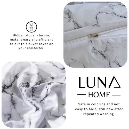 King size marble design, Bedding set of 6 pieces.