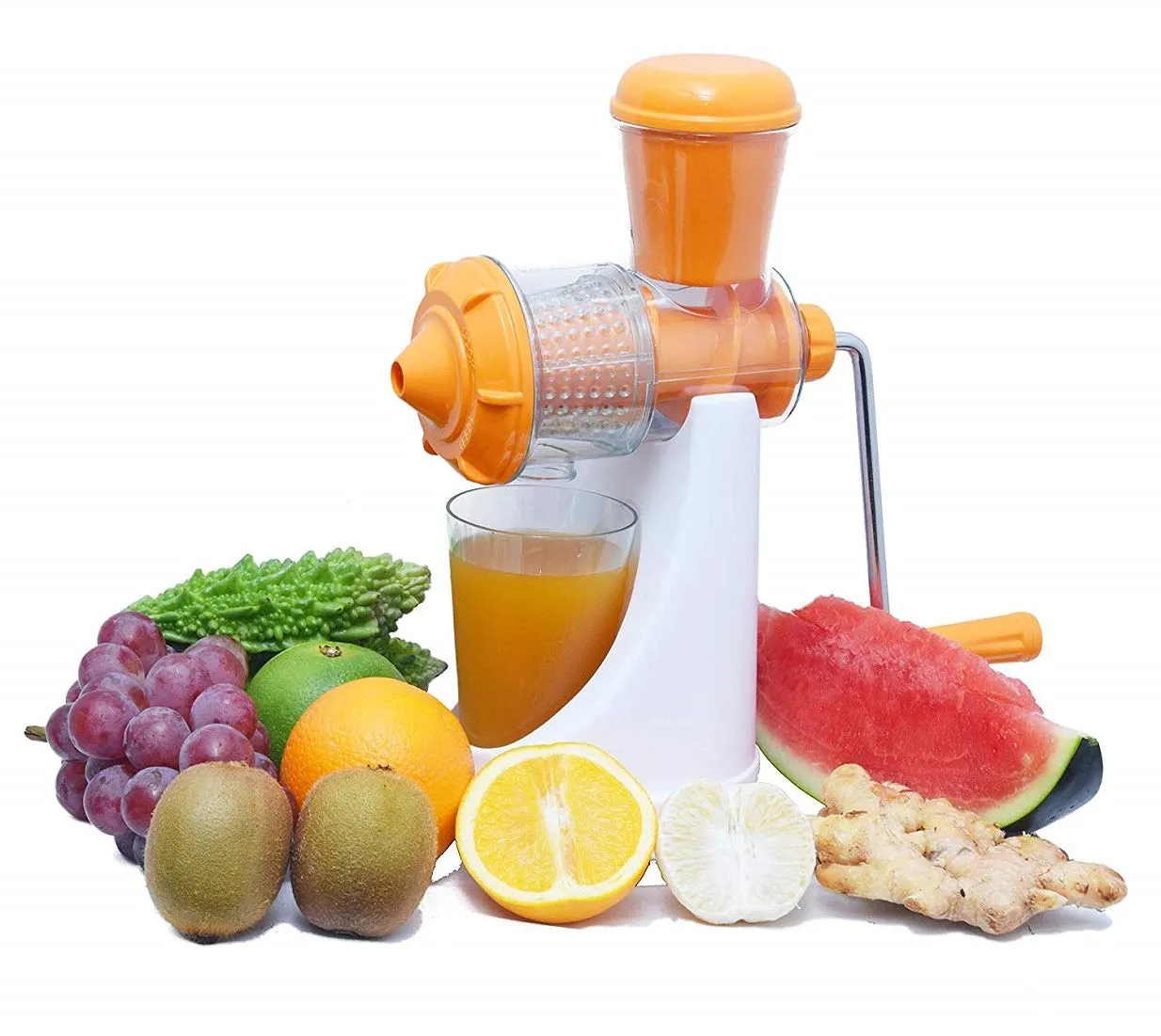 Kuber Industries Hand Press Fruit Juicer|Manual Hand Juicer|Orange Juicer, Portable Juicer|Hand Press Juicer (Orange)