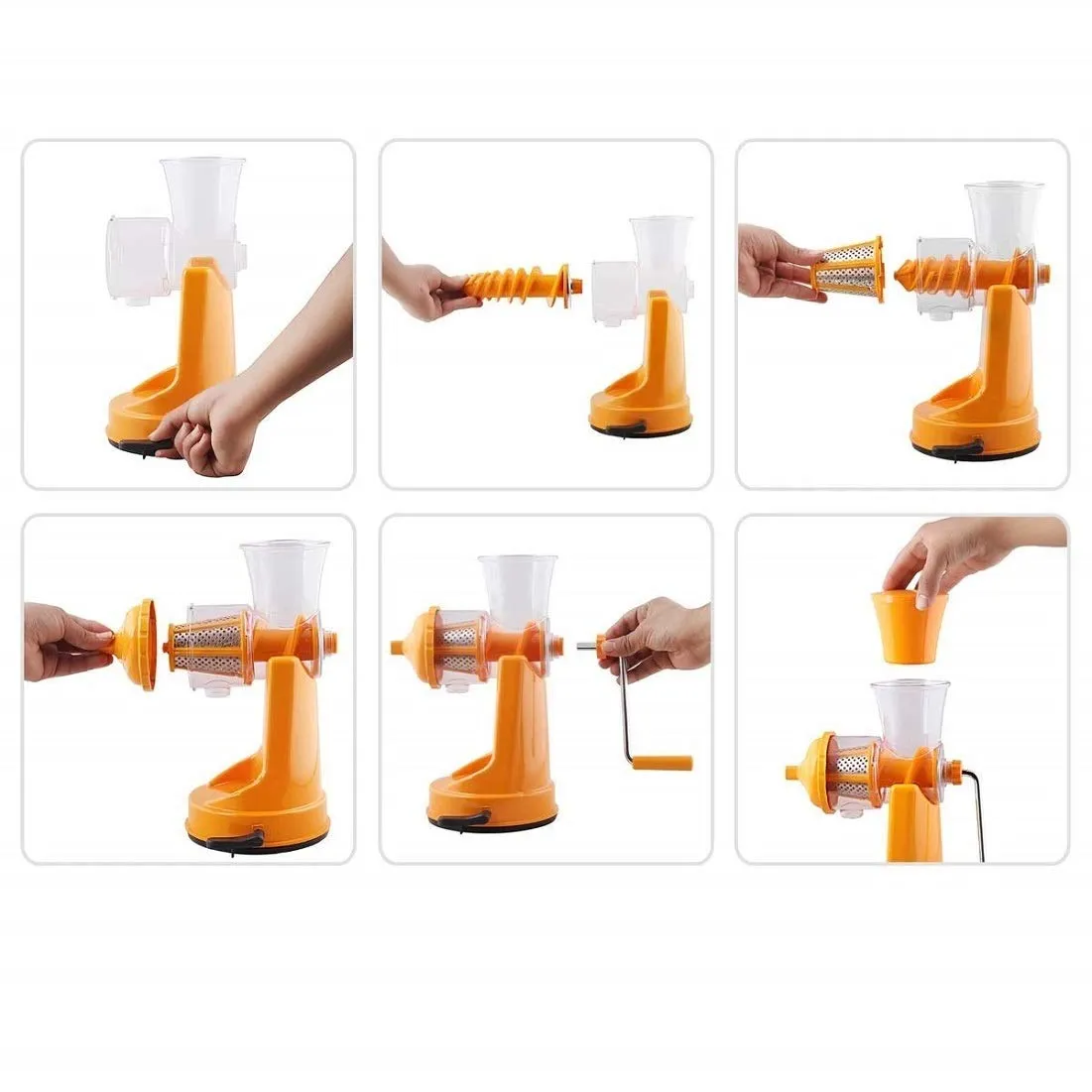 Kuber Industries Hand Press Fruit Juicer|Manual Hand Juicer|Orange Juicer, Portable Juicer|Hand Press Juicer (Orange)